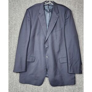 Evan Picone Suit Jacket Mens 48XL Navy Blue Pinstripe‎ 2-Button Blazer Tall